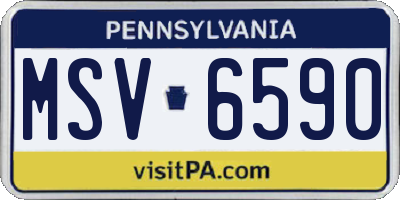 PA license plate MSV6590