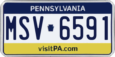 PA license plate MSV6591
