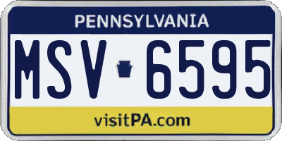 PA license plate MSV6595