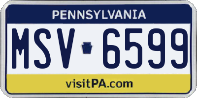 PA license plate MSV6599