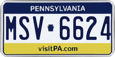 PA license plate MSV6624