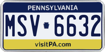 PA license plate MSV6632