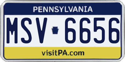 PA license plate MSV6656