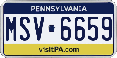 PA license plate MSV6659