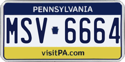 PA license plate MSV6664