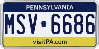 PA license plate MSV6686