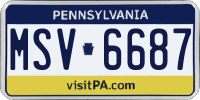 PA license plate MSV6687