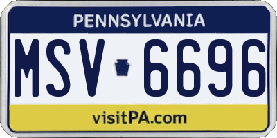 PA license plate MSV6696