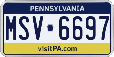 PA license plate MSV6697