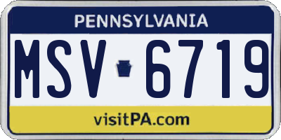 PA license plate MSV6719
