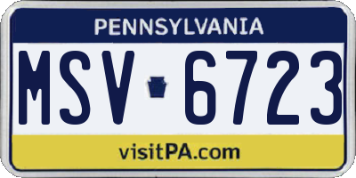 PA license plate MSV6723
