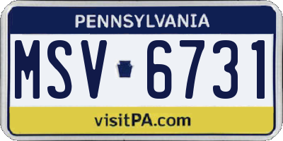 PA license plate MSV6731