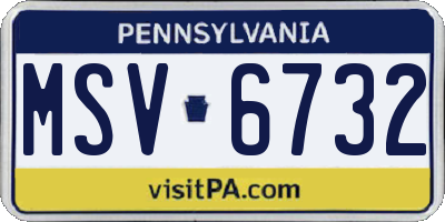 PA license plate MSV6732