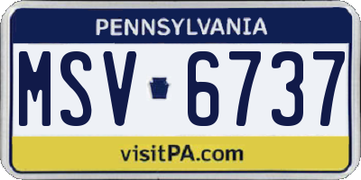 PA license plate MSV6737