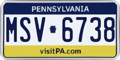 PA license plate MSV6738