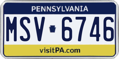 PA license plate MSV6746