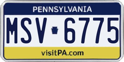 PA license plate MSV6775
