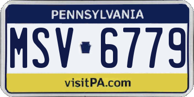 PA license plate MSV6779