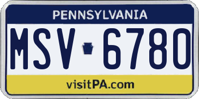 PA license plate MSV6780