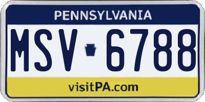 PA license plate MSV6788