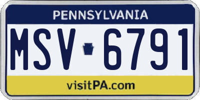 PA license plate MSV6791