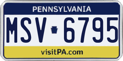 PA license plate MSV6795