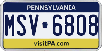 PA license plate MSV6808