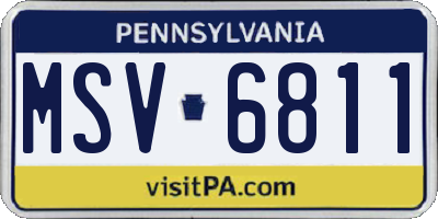PA license plate MSV6811