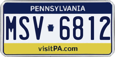 PA license plate MSV6812