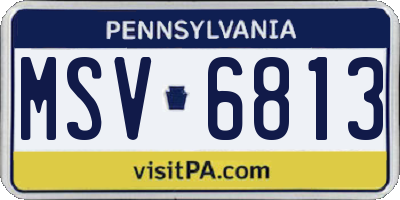 PA license plate MSV6813