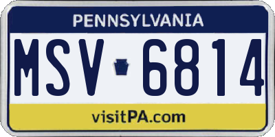 PA license plate MSV6814