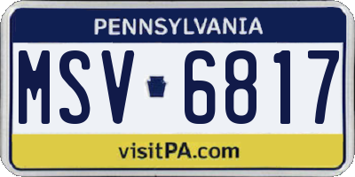 PA license plate MSV6817