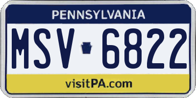 PA license plate MSV6822