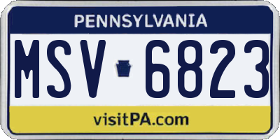PA license plate MSV6823