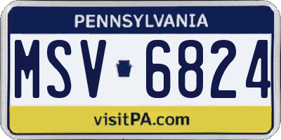PA license plate MSV6824