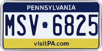 PA license plate MSV6825