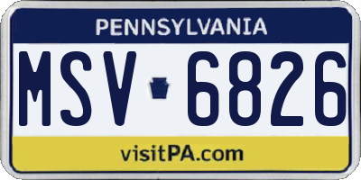 PA license plate MSV6826