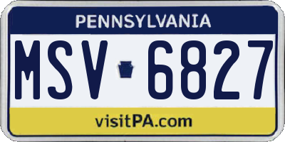 PA license plate MSV6827