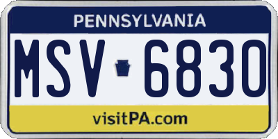 PA license plate MSV6830