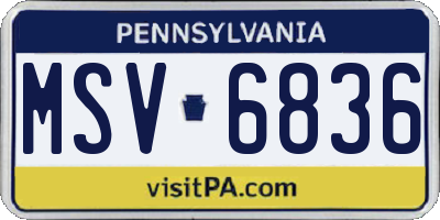 PA license plate MSV6836