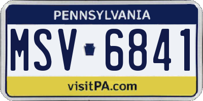 PA license plate MSV6841