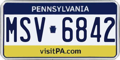 PA license plate MSV6842