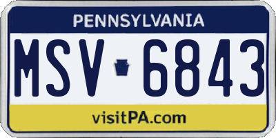 PA license plate MSV6843