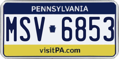 PA license plate MSV6853