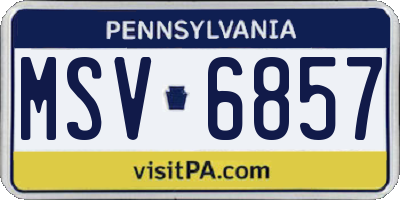 PA license plate MSV6857