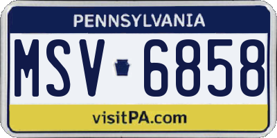 PA license plate MSV6858