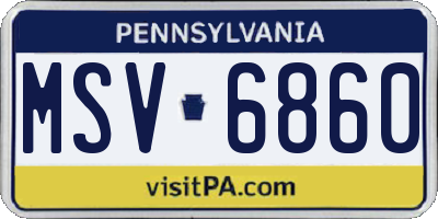 PA license plate MSV6860
