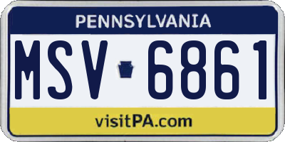 PA license plate MSV6861