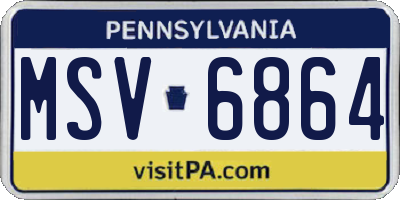 PA license plate MSV6864