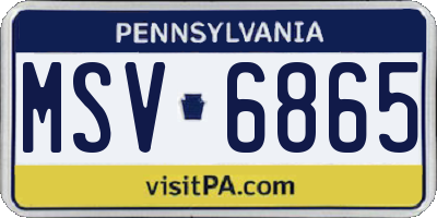 PA license plate MSV6865